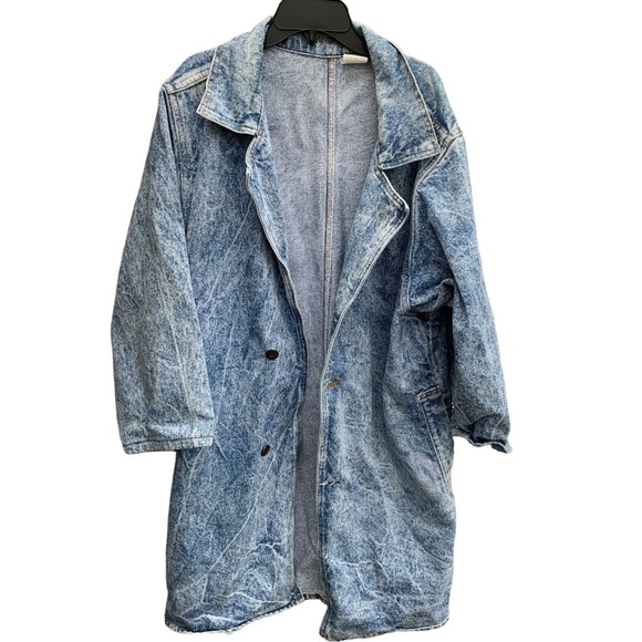 Vintage Denim Acid Wash Blue Jean Coat Women’s Size Small - Picture 2 of 6